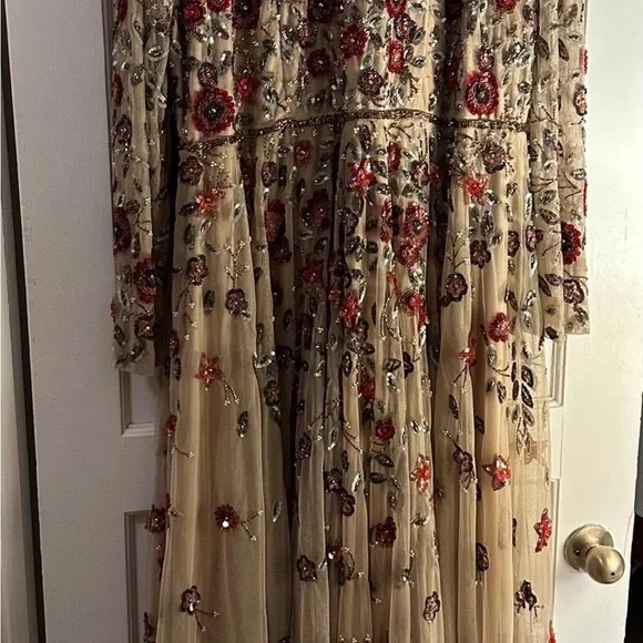 Mac Duggal Floral Embroidered Long Sleeve Dress - Picture 4 of 5